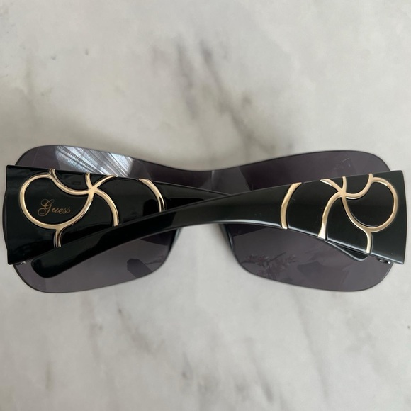 Y2K Guess Women's Sunglasses with Black and Gold Accents - Picture 1 of 5